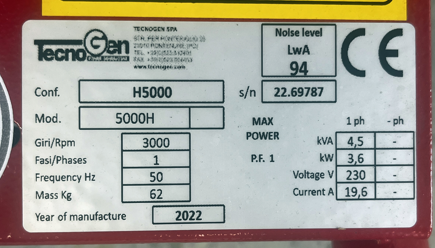 Stromaggregat TecnoGen Honda H5000H